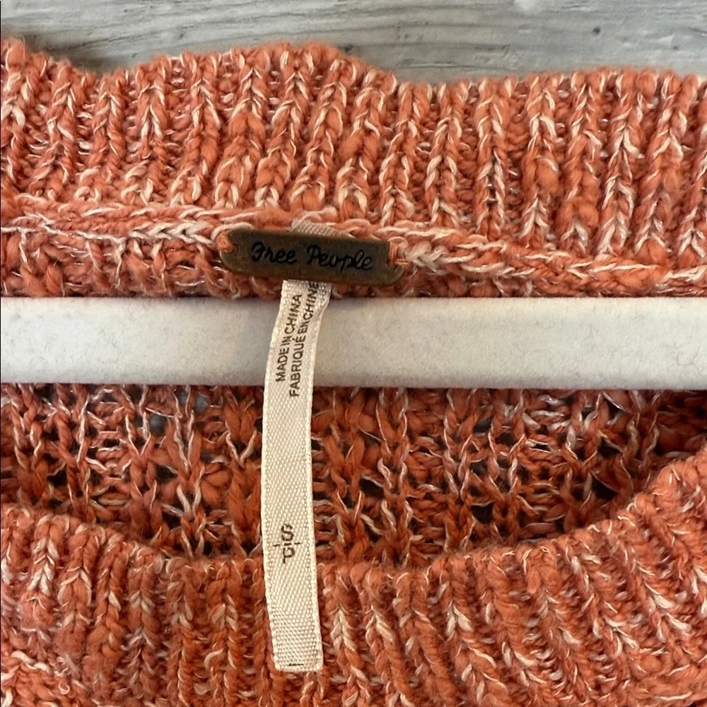 Free People Salmon Knit Long Sleeve Tunic Sweater